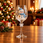 Conjunto de 6 Taças de Vinho Especial de Natal | Taças de Vidro 3D Natalinas