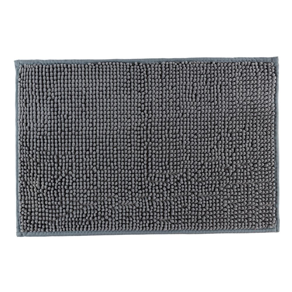 Tapete De Banheiro Bolinha Popcorn Antiderrapante 40x60cm Chenille Cinza