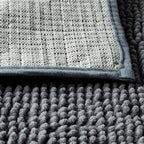 Tapete De Banheiro Bolinha Popcorn Antiderrapante 40x60cm Chenille Cinza