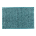Tapete De Banheiro Bolinha Popcorn Antiderrapante 60x40cm Chenille Azul Claro