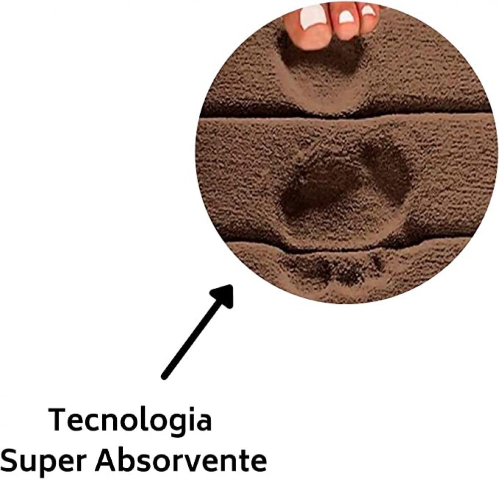 Tapete Ultra Absorvente 60x40cm Soft Antiderrapante 100% Poliéster Azul