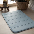 Tapete Ultra Absorvente 60x40cm Soft Antiderrapante 100% Poliéster Azul Claro
