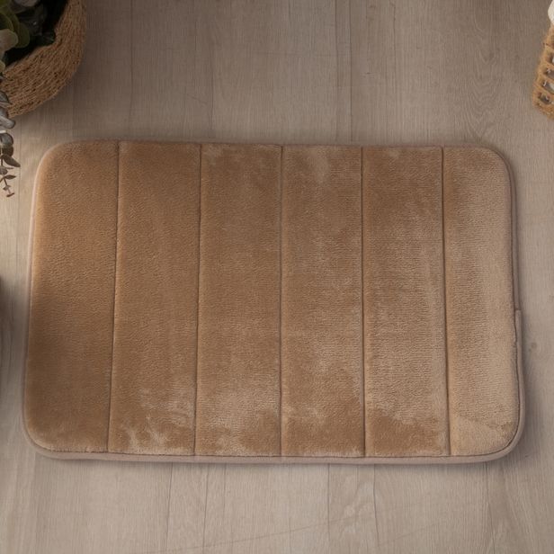 Tapete Ultra Absorvente 60x40cm Soft Antiderrapante 100% Poliéster Bege