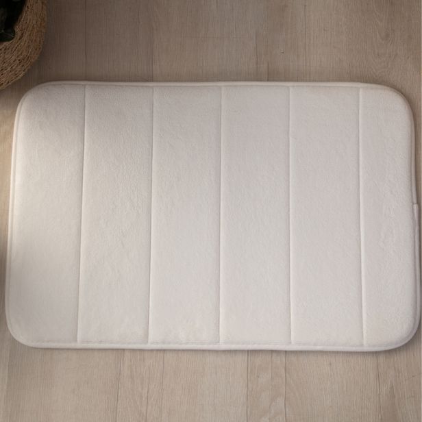 Tapete Ultra Absorvente 60x40cm Soft Antiderrapante 100% Poliéster Branco