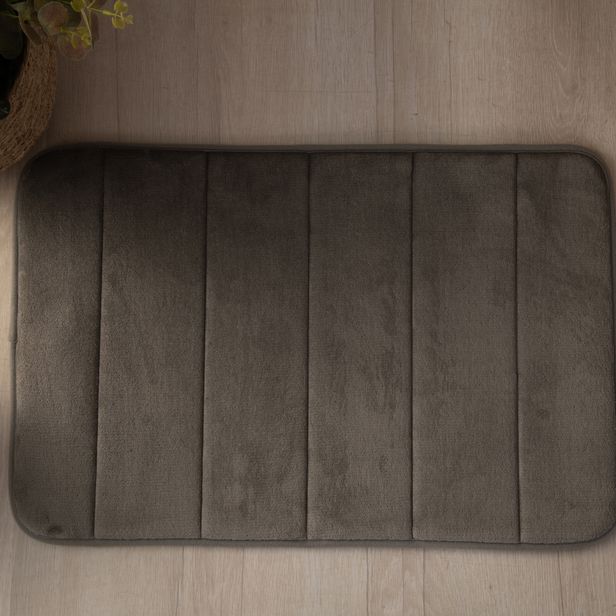 Tapete Ultra Absorvente 60x40cm Soft Antiderrapante 100% Poliéster Chumbo