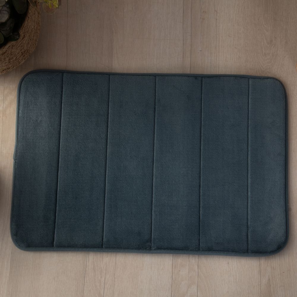 Tapete Ultra Absorvente 60x40cm Soft Antiderrapante 100% Poliéster Petróleo
