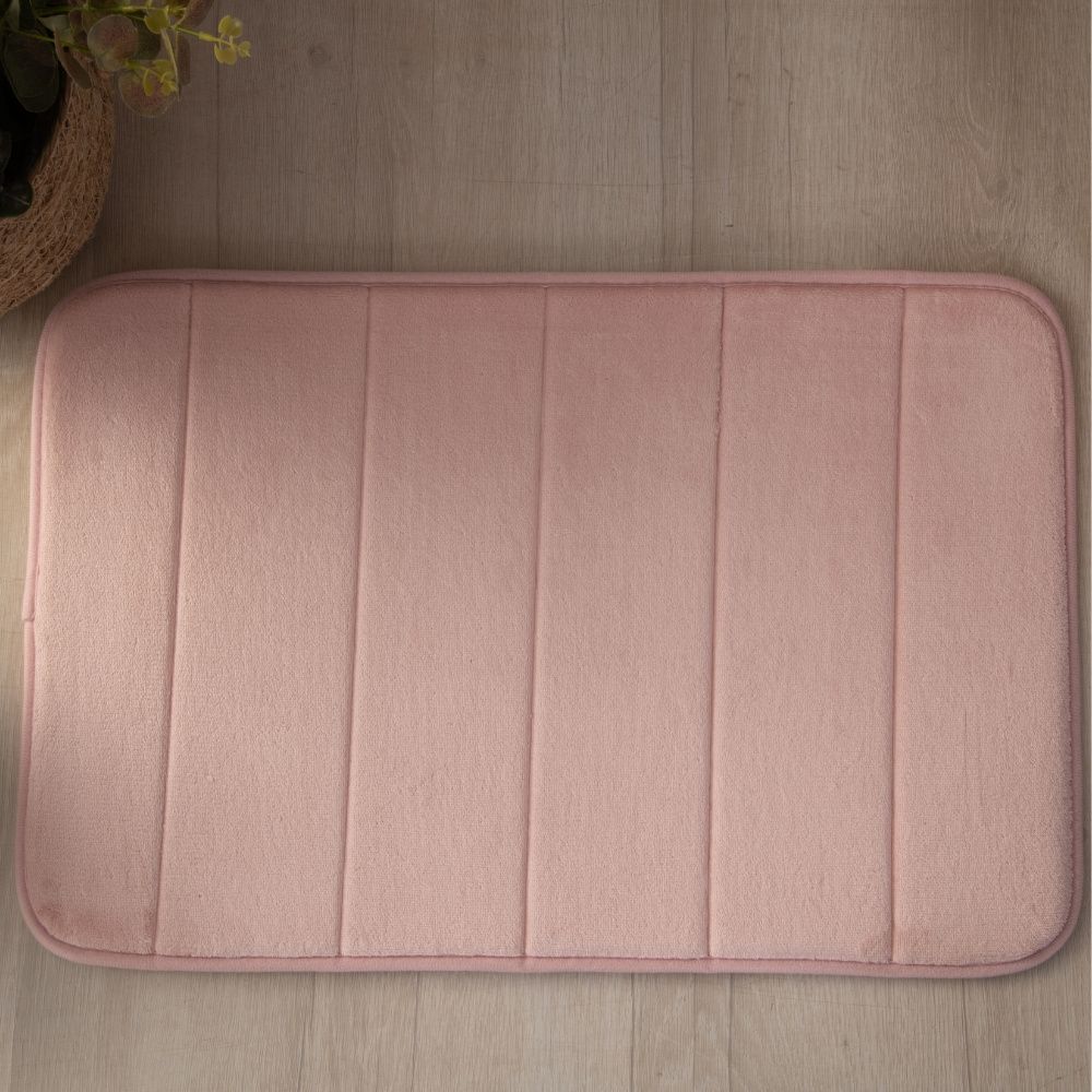 Tapete Ultra Absorvente 60x40cm Soft Antiderrapante 100% Poliéster Rosa