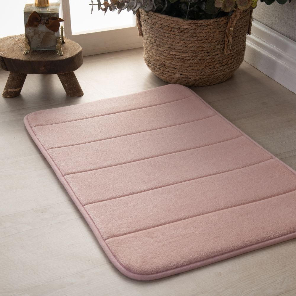 Tapete Ultra Absorvente 60x40cm Soft Antiderrapante 100% Poliéster Rosa