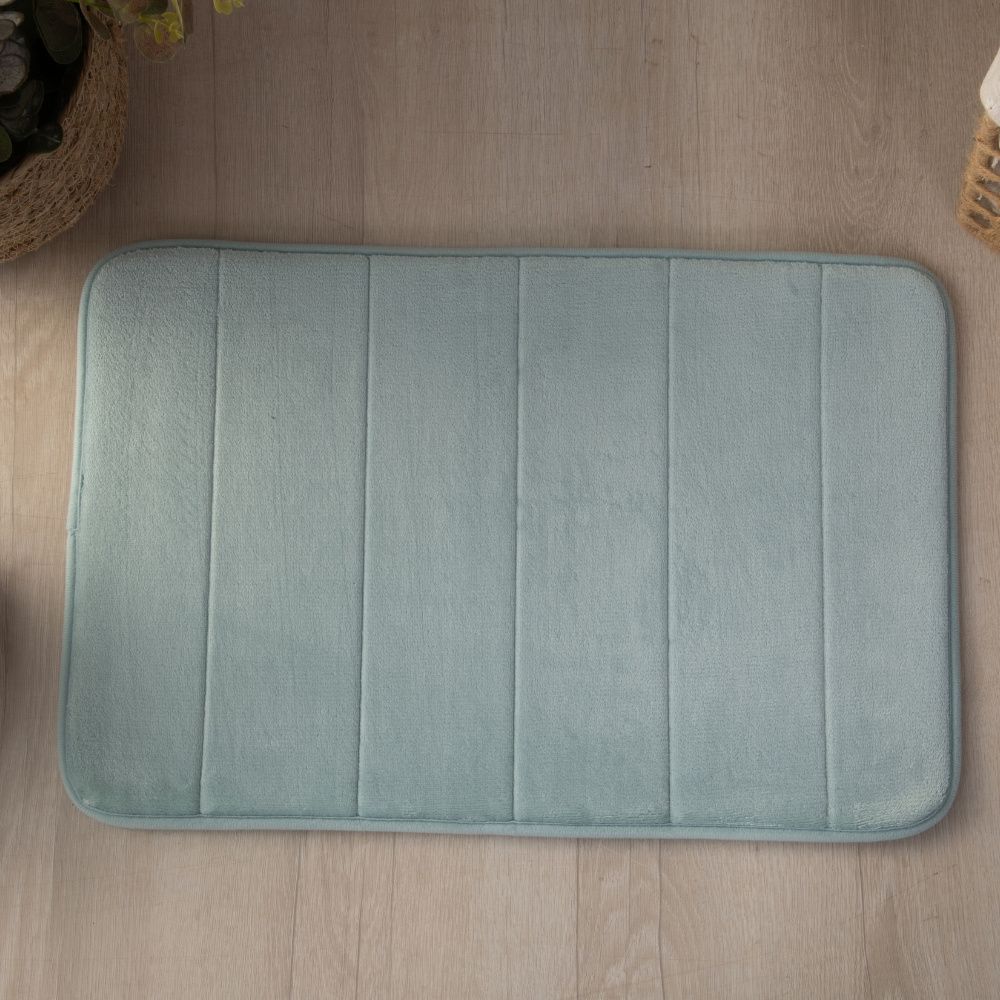 Tapete Ultra Absorvente 60x40cm Soft Antiderrapante 100% Poliéster Verde Claro